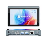 HEIGAOLAPC Mini PC Fanless Intel N5100, 8GB RAM 128GB SSD, Windows 11 Pro, Triple Écran 4K, WiFi Double Bande, pour Signalétique Digitale, POS, Bureau et Entreprise