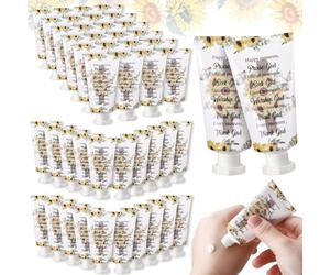 Heigble Lot de 50 crèmes pour les mains chrétiennes - Cadeau pour femme - Taille de voyage - Lotion pour les mains sèches et craquelées - Tournesol - Bible Verse - Pour fête prénatale, maman et fille