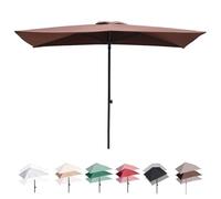 Height Adjustable 6.5ft 8ft 9ft Outdoor Patio Umbrella - Space-Saving Rectangular Garden Parasol for Balcony Backyard & Deck - Versatile Half Umbrella Solution