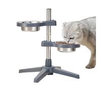Height Adjustable Dog Bowls - Non-Skid Raised Feeding Station, Anti-Slip Base Design, Durable Metal Stand, Easy Clean | Improved Digestion, Neck Support, Daily Feeding, Dogs and Cats