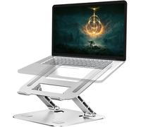 Height Adjustable Laptop Stand for Desk - Ergonomic Portable & Non-Slip Laptop Riser Holder - Compatible with MacBook Pro,Dell,HP,Lenovo,and More Laptops/Notebooks up to 15.6""- (Silver)