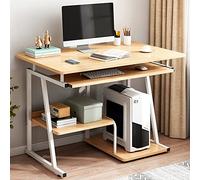 Height Adjustable Small Rolling Printer Workstation and Keyboard Space Study Desk for Home Office Laptop Stand Included