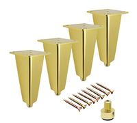 Height Adjustable TV Desk Table Legs,Metal Table All Aluminum Furniture Legs,Right Angle Coffee Table Foot,Sofa Legs,for Couch Bed Tables,Chairs and Stools, gold12cm/4.7in