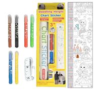 Height Chart - Growth Chart - Doodling Height Measuring Sticker décoratif Growth Wall Sticker for Nursery, Kids Bedroom, Classroom, Playroom, Fun And Interactive Child Growing Trakerr For Home Déco