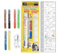 Height Chart - Growth Chart - Doodling Height Measuring Sticker Decorative Growth Wall Sticker For Nursery, Kids Bedroom, Classroom, Playroom, Fun And Interactive Child Growing trackerr For Home Déco