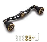 HEIGHTEN Poignée de moulinet de pêche 105 mm/120 mm avec bouton TPE de 24 mm pour Shimano Daiwa Abu Garcia Penn Kastking Lew's Baitcasting Reel Power Crank Accessoire (noir et doré, 120 mm) (1163)