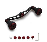 HEIGHTEN Poignée de moulinet de pêche 105 mm/120 mm avec bouton TPE de 24 mm pour Shimano Daiwa Abu Garcia Penn Kastking Lew's Baitcasting Reel Power Crank Accessoire (noir et rouge, 105 mm) (1167)