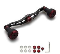 HEIGHTEN Poignée de moulinet de pêche 105 mm/120 mm avec bouton TPE de 24 mm pour Shimano Daiwa Abu Garcia Penn Kastking Lew's Baitcasting Reel Power Crank Accessoire (noir et rouge, 120 mm) (1162)