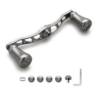 HEIGHTEN Poignée de moulinet de pêche 105 mm avec bouton de 19 mm pour Shimano Daiwa Abu Garcia Penn Kastking Lew's Baitcasting Reel Power Crank Accessoire (Argent) (1159)