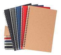 HEIHAK Lot de 10 carnets à spirale A5 avec couverture en papier kraft, 21 x 14 cm, 50 feuilles, 100 pages A5, pour voyage, école, famille, bureau