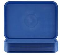 HEIHAK Lot de 10 plateaux rectangulaires en plastique de 35,6 x 25,4 cm avec surface texturée, plateaux de service rectangulaires pour servir et transporter des aliments dans un restaurant, une