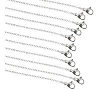 HEIHAK Lot de 100 chaînes de collier en acier inoxydable de 45,7 cm en vrac, chaîne argentée de 1,2 mm avec fermoir mousqueton, chaînes de bijoux pour la fabrication de bijoux, pour homme et femme