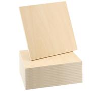 HEIHAK Lot de 15 feuilles de bois de tilleul vierges brutes de 200 x 200 mm, feuilles de contreplaqué de 6 mm d'épaisseur, pièces carrées en tilleul pour travaux manuels sur bois, peinture, sculpture,
