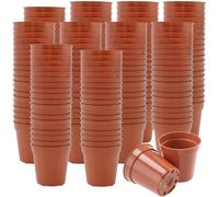HEIHAK Lot de 200 mini pots de fleurs en plastique rouge brique de 5,4 cm pour diverses petites plantes