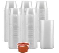 HEIHAK Lot de 200 petits récipients en plastique de 118 ml avec couvercles, pots de ketchup pour la cuisine