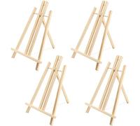 HEIHAK Lot de 4 chevalets de présentation en bois de 40 x 24 cm, petit chevalet de présentation de table pour planche à dessin, photos et affiche