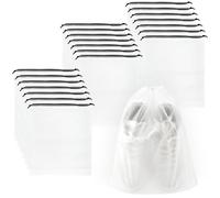 HEIHAK Lot de 50 sacs à chaussures pour le rangement, 30 x 35 cm, transparents, avec cordon de serrage, multifonctionnel, étanche, grand sac de rangement portable pour vêtements, chaussures de voyage,