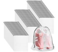 HEIHAK Lot de 70 sacs à chaussures pour le rangement, 30 x 35 cm, transparents, avec cordon de serrage, multifonctionnel, étanche, sac de rangement portable pour vêtements, chaussures de voyage