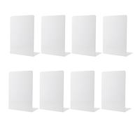 HEIHAK Lot de 8 Serre-Livres Robustes en métal Blanc en Forme de L pour étagères, Serre-Livres avec Coussinets antidérapants pour la Maison, Le Bureau et la bibliothèque