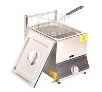 Heihe Friteuse à gaz 6L/12L Friteuse Commerciale en Acier Inoxydable Grande capacité Friteuse de comptoir Allumage par Impulsion électronique Double Panier Double réservoir