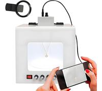 HEIHEIZI Kit de Boîte à Lumière Professionnelle pour la Photographie de Bijoux avec Plateau Tournant Rotatif Dimmable 360°, IRC >92%, pour la Photographie de Bijoux/Montres/Cosmétiques TB200