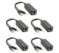 Heiikiuy 5X Mini Répartiteur PoE Gigabit 10/100/1000 Mbps Répartiteur POE Sortie CC 12 V Alimentation sur Ethernet IEEE 802.3af pour IP Came Noir