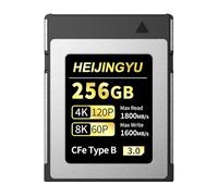 HEIJINGYU Carte mémoire Cfexpress 3.0 Type B 256 Go, vitesse de lecture 1800 Mo/s et vitesse d'écriture 1600 Mo/s en écriture, enregistrement vidéo et photos 8 K, compatible avec C500 Mark III, 1DX