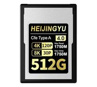 HEIJINGYU Carte mémoire CFexpress 4.0 de 512 Go de type A, jusqu'à 1750 Mo/s en lecture et 1750 Mo/s en écriture pour enregistrement 4K 120p, 8K 30p pour appareils photo Alpha et FX