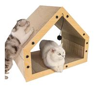 Heikoeco® Carton griffoir pour chat - Taille XXL - Avec balle - En forme de maison - Pour chat - Lits, jouets et meubles à gratter - En papier ondulé de qualité supérieure - 40 x 30 x 40 cm
