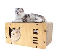 Heikoeco Grotte pour Chat avec Planche à Griffer, Maison pour Chat XXL pour Intérieur en Carton, Carton à Grattoir pour Chat, Salon de Tapis à Gratter, Jouet pour Chat Durable 55 * 29 * 28cm (Tête de