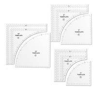 Heilanole 3 Modèles de Quilting Drunkards Path, Grandes Règles et Modèles de Quilting pour la Découpe de Patrons avec Marge de Couture de 1/4 Pouces