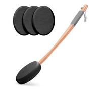 Heilanole Applicateur de Lotion pour le Dos avec Long Manche et 4 Tampons Remplaçables, Idéal pour les Jeunes et les Personnes Âgées - Noir.