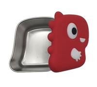 Heilanole Boîte à Collations en Acier Inoxydable 304 avec Contenant de Trempette pour Aliments, Rouge