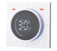 Heilanole Régulateur de Variateur MOSFET à Bouton Infini Zigbee 3.0, Panneau PC, Interrupteur Mural, Écran LCD Numérique, Gradation de Bord Arrière, Blanc