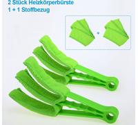 Heilmetz Brosse de nettoyage manuelle microfibre lavable, plumeau pour stores, climatisation, radiateurs de salle de bain, nettoyeur de lamelles 2 pièces