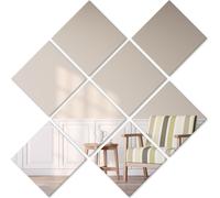Heilmetz Carreaux miroirs autocollants 15x15cm 8 pièces Miroirs muraux décoratifs Carreaux miroirs à coller