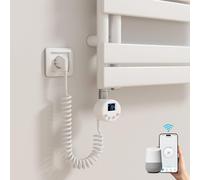 Heilmetz Élément Chauffant Intelligent 900W Blanc avec WiFi et App pour Radiateur de Salle de Bain, Contrôle par Tuya/Alexa/Google Home, Thermostat Programmable