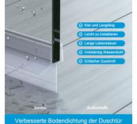 Heilmetz joint de douche 60cm pour porte de douche verre 7-8mm Joint PVC pour cabine de douche & portes en verre avec lèvre d'étanchéité arrachable TYP4 2 pièces