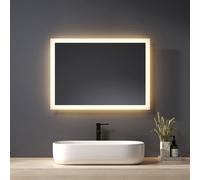 Heilmetz Miroir de salle de bain 50x70cm Miroir avec éclairage blanc chaud Miroir lumineux mural IP44 Économie d'énergie