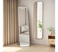 Heilmetz Miroir sur Pied 160 x 40 cm, Grand Miroirs en Pied pour Chambre, Salon, Dressing Vestiaire, Miroir Mural avec Cadre Chrome, Rectangulaire