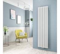 Heilmetz Radiateur à Eau Chaude 1800 x 460 mm, 1670W radiateur eau, Panneau Plat Double Couche, Connexion Centrale, Montage Mural Vertical, Design Blanc