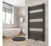 Heilmetz Radiateur de salle de bain 120 x 60 cm anthracite sèche-serviettes raccord central chauffage chauffe-serviettes radiateur salle de bain pour chambre 5㎡