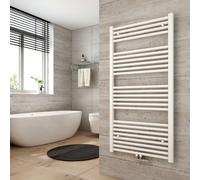 Heilmetz Radiateur de salle de bain 120 x 60 cm blanc sèche-serviettes raccord central chauffage chauffe-serviettes radiateur salle de bain pour chambre 5㎡