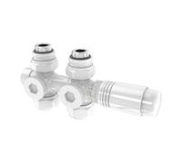 Heilmetz Robinet de Radiateur, Universel Robinet thermostatique pour Radiateur, Kit Multibloc pour Radiateur avec Contrôleur de Température, Blanc