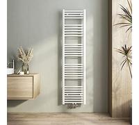 Heilmetz Seche Serviette Eau Chaude 160 x 40 cm,Blanc, Radiateur Chauffe Serviette Salle de Bain,Méthode de Chauffage - Eau Chaude,seche Serviette Salle de Bain