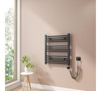 Heilmetz Sèche Serviette électrique 70x60cm,Anthracite,seche Serviette avec Anthracite Élément Chauffant Thermostat Digital et Fonction minuterie, 300W,Chauffe Serviette,radiateur Salle de Bain