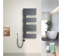 Heilmetz Sèche Serviette Électrique Intelligent 899 x 400 mm, Radiateur Sèche-Serviette Plat avec WiFi, Commande App & Vocale (Alexa/Google Home), Programmation Hebdomadaire, 400W (Anthracite)