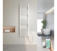 Heilmetz Sèche-Serviettes Électrique Intelligent 140x40cm avec WiFi, Thermostat Connecté et App, Radiateur Salle de Bain Blanc 500W, Contrôle par Tuya/Assistants Vocaux, 4 Modes