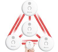 HEIMAN 2SA Lot de 4 détecteurs de fumée radio sans fil, avec alarme 85 dB, batterie de 10 ans, norme EN14604, avec bouton de silence - Blanc