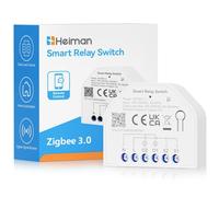 Heiman Interrupteur Relais Connecté Zigbee 2 Canaux Encastrable HS1RM-E | Compatible Home Assistant ZHA/Z2M & interrupteurs muraux, Surveillance Temp. Interne, Routeur Zigbee, fil Neutre Requis